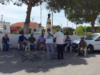 Andreas and Ibrahim meeting other Turkish Cypriots of Agia Irini